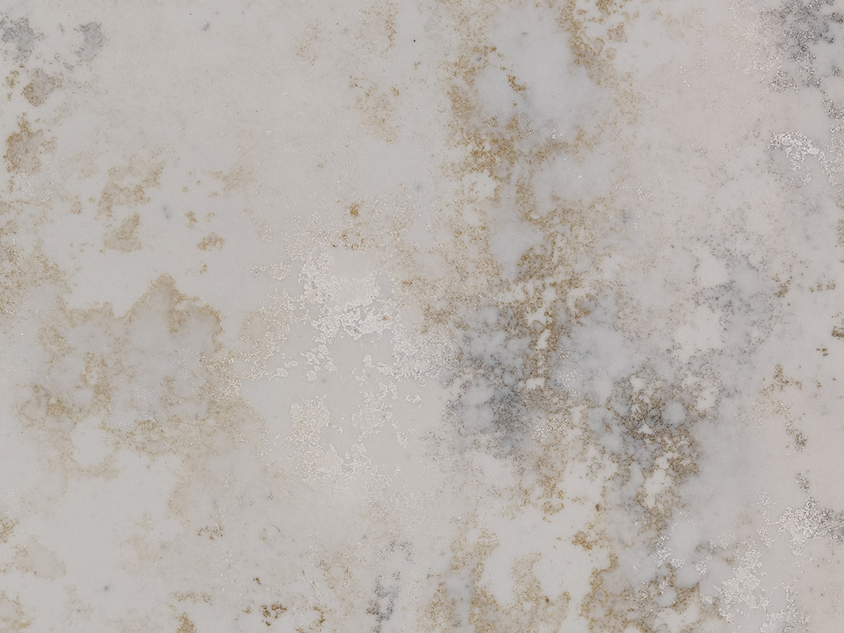 A close-up of aQR 00003 Chrome Series Milano 3276x1651 mm Polished Finish Quartz - 20 mm (10 Years Warranty) available at Material Depot in Bangalore