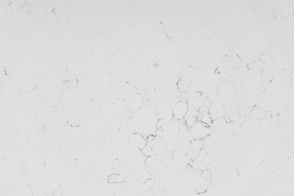 A close-up of aQR 00082 Splendor Series Carrara Venatino 3276x1651 mm Polished Finish Quartz - 20 mm (10 Years Warranty) available at Material Depot in Bangalore