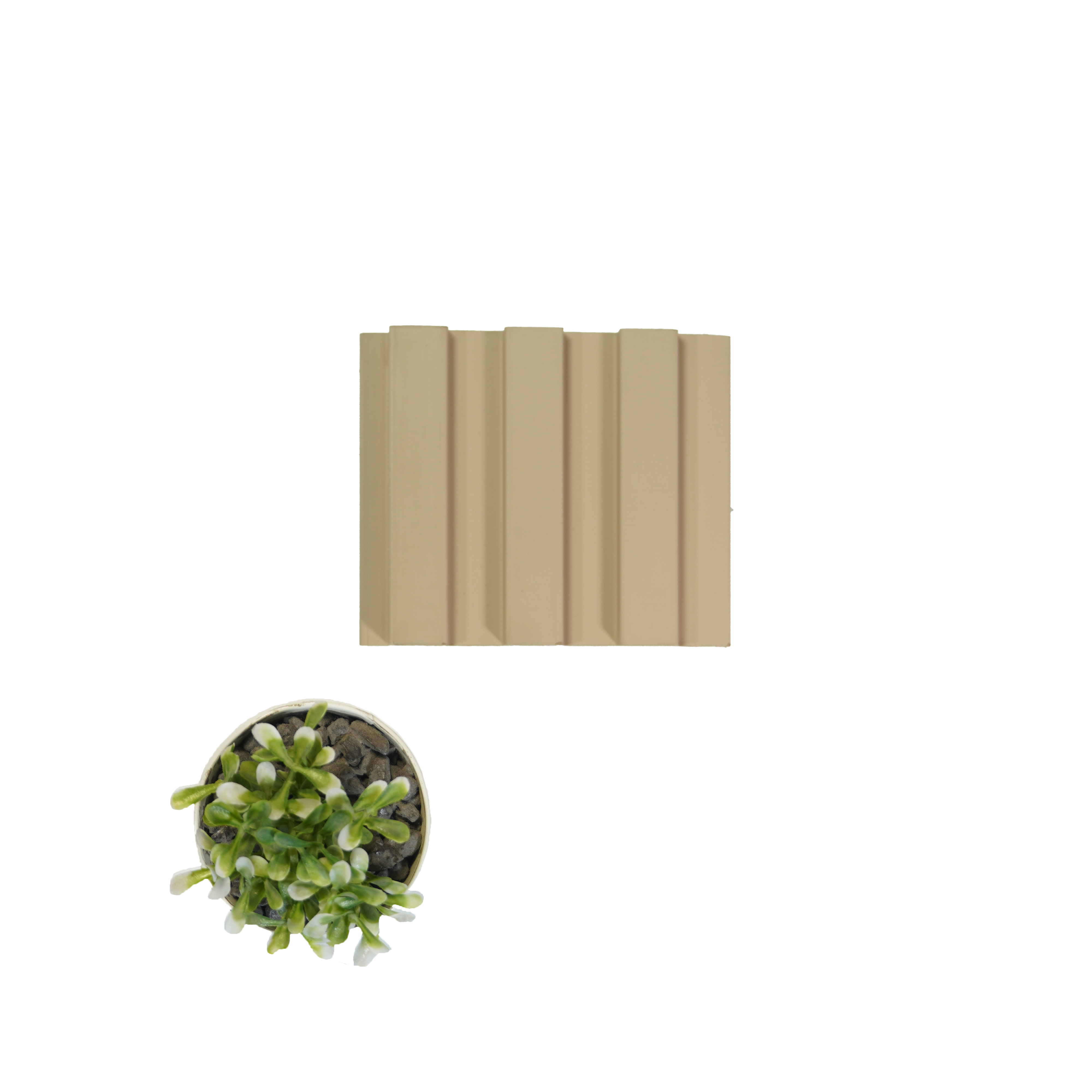 PN 00081 Block Patterned Beige Pastels 9.5 ft x 4.7 inch Premium MDF Louver/Panel - 18 mm | Image 02