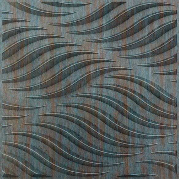 Black Swirl 3D Wall Panel | 1.6 ft x 1.6 ft | Rustic Wood - 15 mm | Image 01