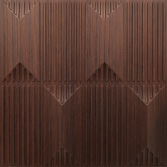 Brown Artisan 3D Wall Panel | 1.6 ft x 1.6 ft | Walnut Wood - 15 mm | Image 01