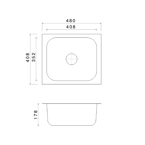 SBFB 01A 495x420 mm Matt Finish Single Bowl Kitchen Sink - 1 mm | Image 02