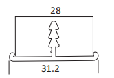 CAP 70 Aluminium Finish 31 mm Aluminium Edge Profile - 3000 mm| Image 1