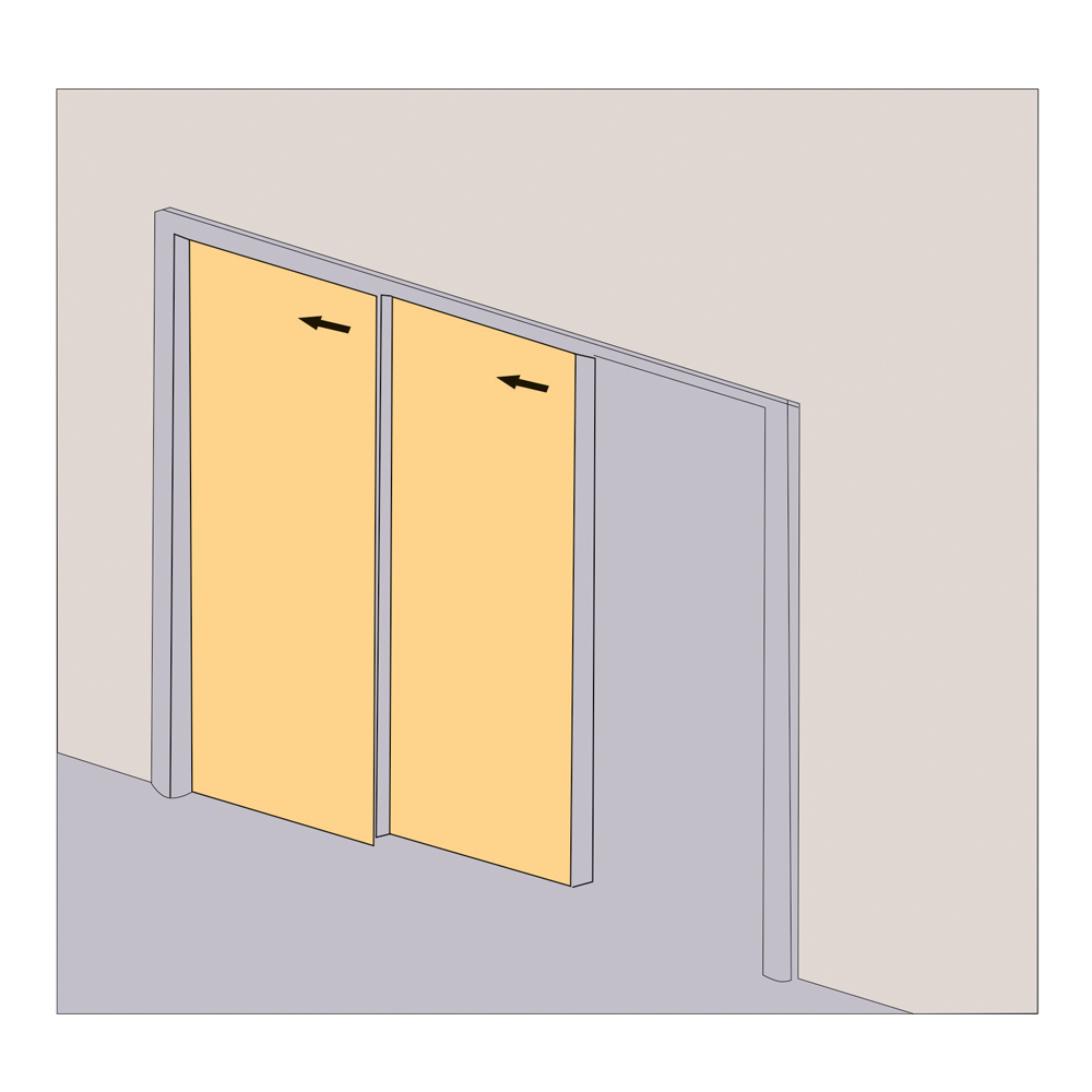 CAWF-902 /3 Wooden Telescopic Sliding Fitting Both Side Soft Close - 1 Fix + 3 Sliding Door| Image 1