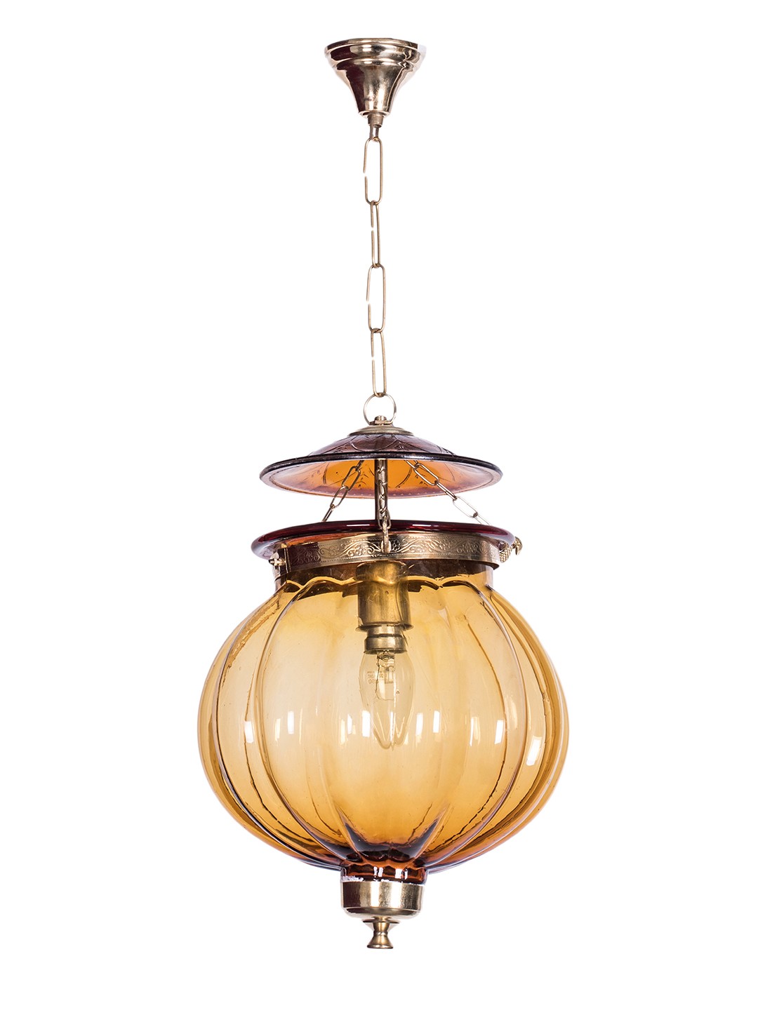 HL000251 Goan Melon Handi Lantern Hanging Light Amber  - 40 W| Image 1