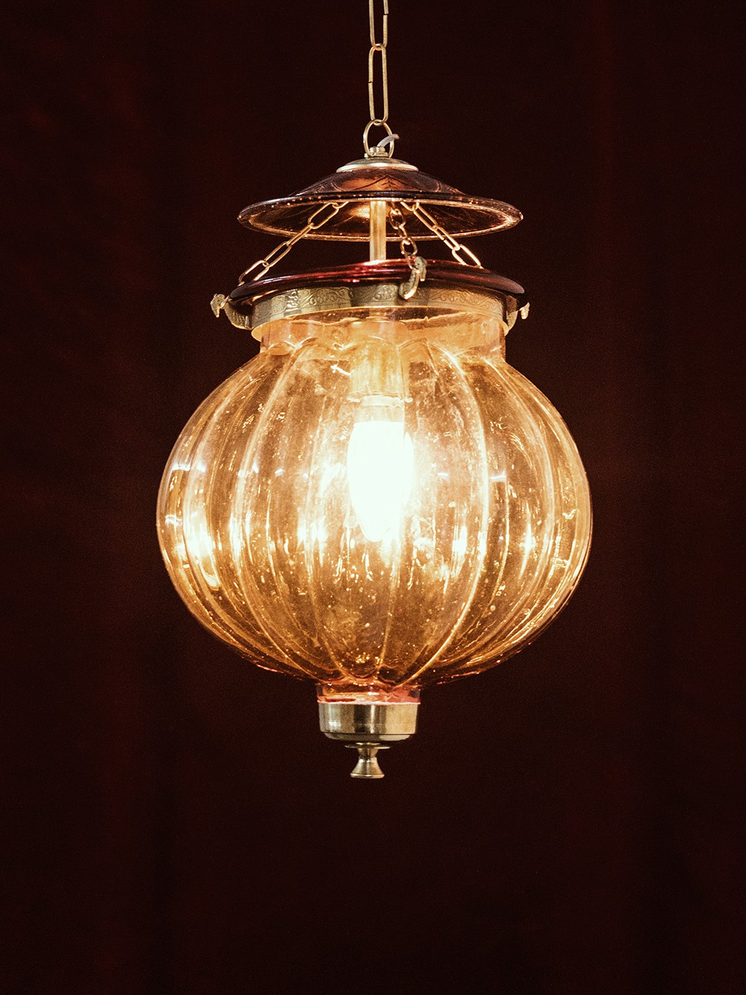 HL000251 Goan Melon Handi Lantern Hanging Light Amber  - 40 W| Image 2