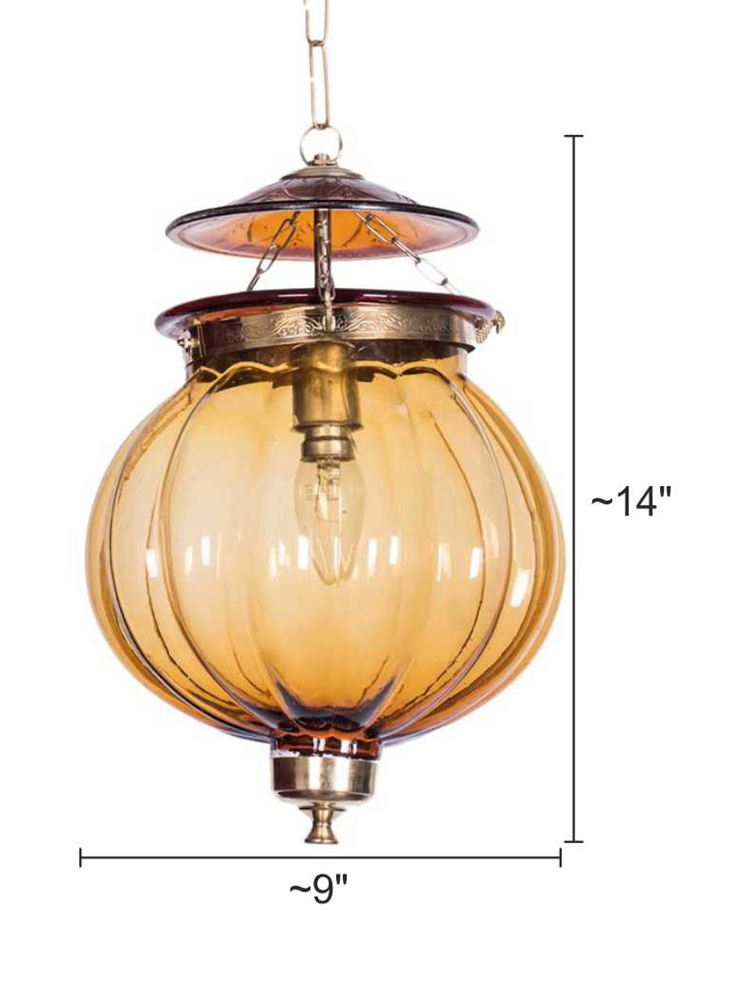 HL000251 Goan Melon Handi Lantern Hanging Light Amber  - 40 W| Image 5