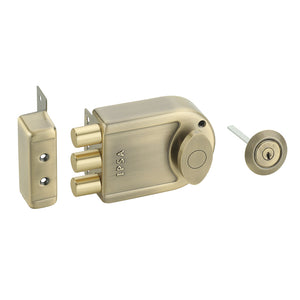 4773 ATQ Finish IPSA Big Tribolt Main Door Rim Lock Lockset With Computer Dimple Key Knob On Inside Small Deadlock| Image 3