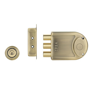 4773 ATQ Finish IPSA Big Tribolt Main Door Rim Lock Lockset With Computer Dimple Key Knob On Inside Small Deadlock| Image 5