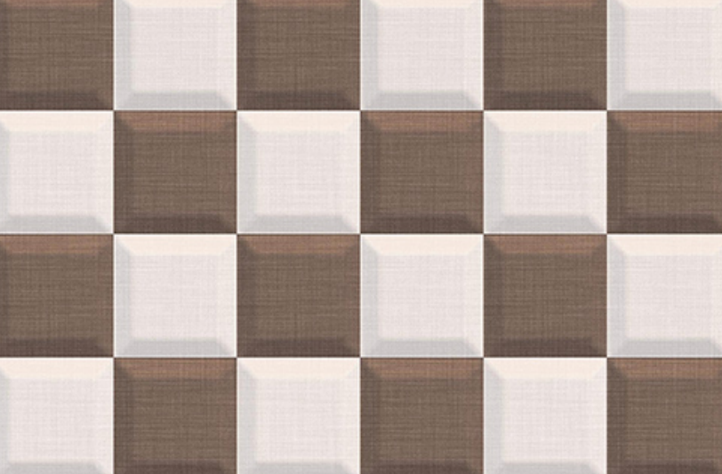 TL 02419 D Highlighter 2 White & Brown 18 x 12 inch Glossy Finish Ceramic Wall Tile - 7 mm | Image 01