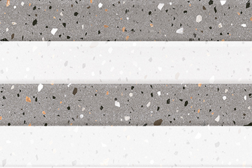 TL 02432 C Highlighter 1 Terrazzo Grey 18 x 12 inch Glossy Finish Ceramic Wall Tile - 7 mm | Image 01