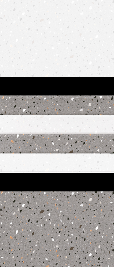 TL 02432 C Highlighter 1 Terrazzo Grey 18 x 12 inch Glossy Finish Ceramic Wall Tile - 7 mm | Image 02