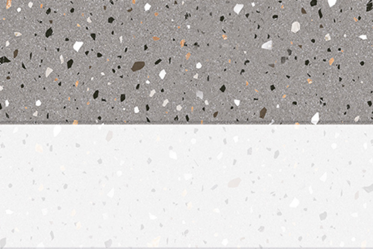 TL 02432 D Highlighter 2 Terrazzo White 18 x 12 inch Glossy Finish Ceramic Wall Tile - 7 mm | Image 01