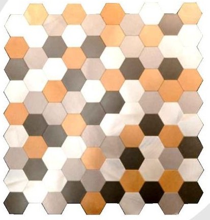 A close-up of a DZ 20 304.8 x 304.8 Highlighter Mosaic Tile available at Material Depot in Bangalore