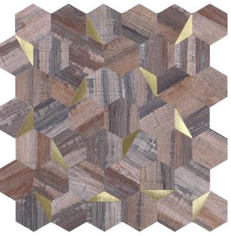 A close-up of a DZ 30 304.8 x 304.8 Highlighter Mosaic Tile available at Material Depot in Bangalore