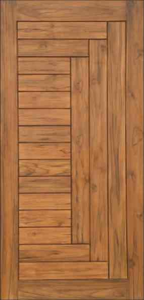 MPT 201 81x36 Inch 32 mm Frame African Wooden Teak Door - 18 mm | Image 01