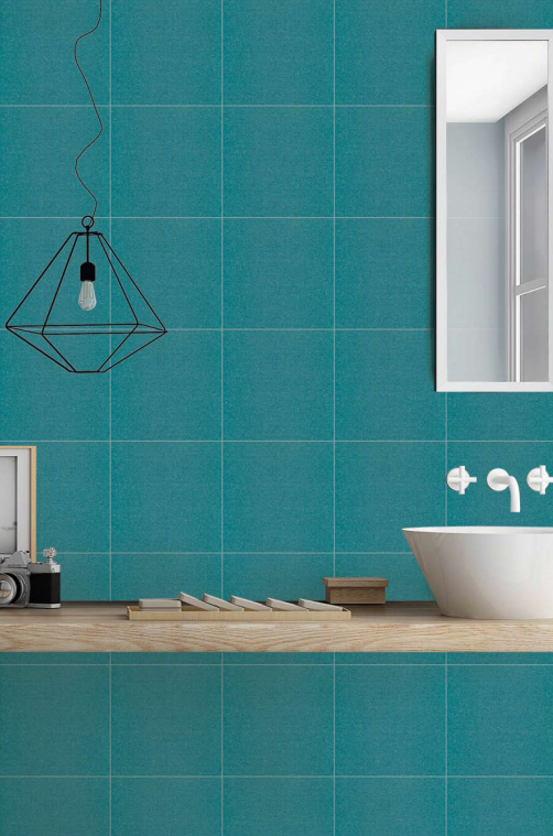 Plain Floor & Wall Tile TL 05446 E Jewel Aqua Teal 1 ft x 1 ft Ceramic Matte Finish - 7.5 mm | Suitable for Bathroom, Terrace & Balcony | Image 2