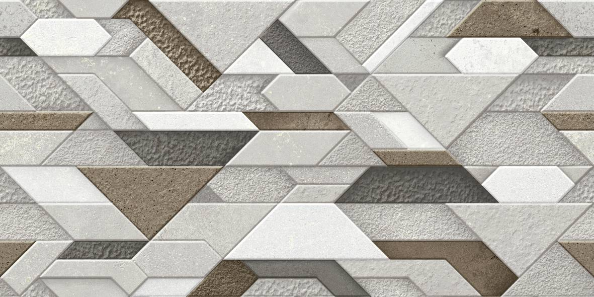 TL 01730 White & Grey 2 ft x 1 ft Matte Finish Ceramic Elevation Wall Tile - 10 mm | Image 01