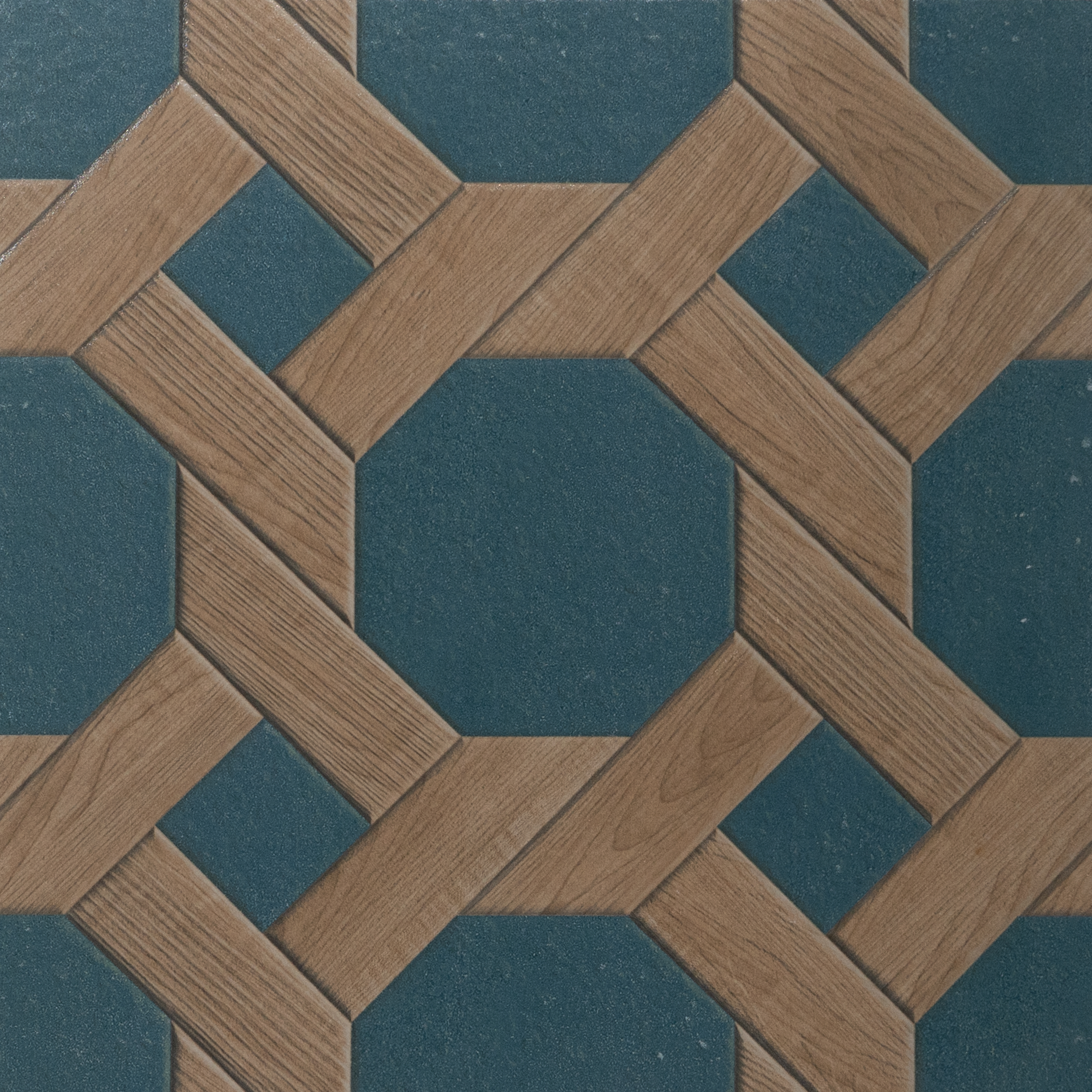 TL 00873 Brown & Blue 16 x 16 inch Matte Finish Heavy Duty Vitrified Parking Floor Tile - 12 mm| Image 1