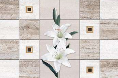 TL 01622 B Highlighter Light Cream & Grey 18 x 12 inch Glossy Finish Ceramic Wall Tile - 6 mm | Image 01