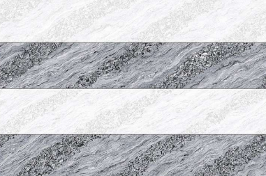 TL 01631 B Highlighter 2 Smoke Grey & White 18 x 12 inch Glossy Finish Ceramic Wall Tile - 6 mm | Image 01