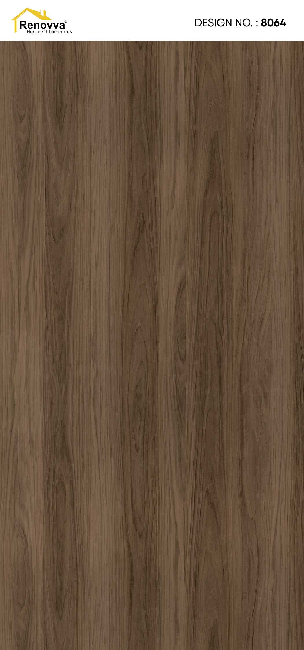 Material Depot laminates in bangalore - high quality image of a 8064 SH Seared Teak Brown Decorative Laminate from Renovva with Texture finish