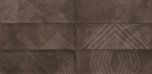 A close-up of a TL 01432 C Choco Era 300x100 mm Glossy Finish Ceramic Wall  Subway Tile - 10 mm  with a Glossy finish available at Material Depot in Bangalore