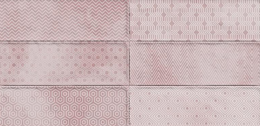 A close-up of a TL 03800 B Pink Geo 300x100 mm Glossy Finish Ceramic Wall  Subway Tile - 10 mm  with a Glossy finish available at Material Depot in Bangalore