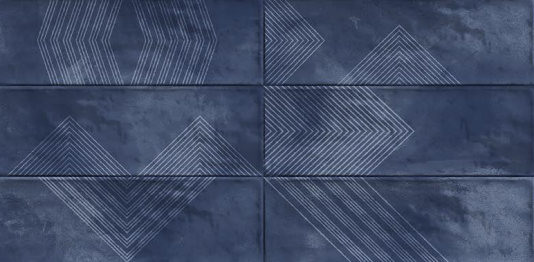 A close-up of a TL 03796 B Blue Era 300x100 mm Glossy Finish Ceramic Wall  Subway Tile - 10 mm  with a Glossy finish available at Material Depot in Bangalore