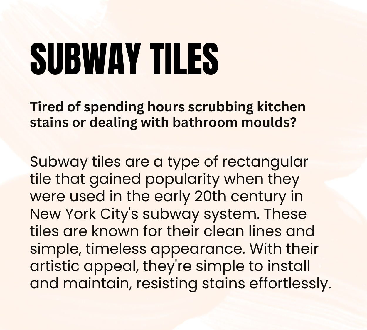 Image containing description about Subway Tiles | Material Depot