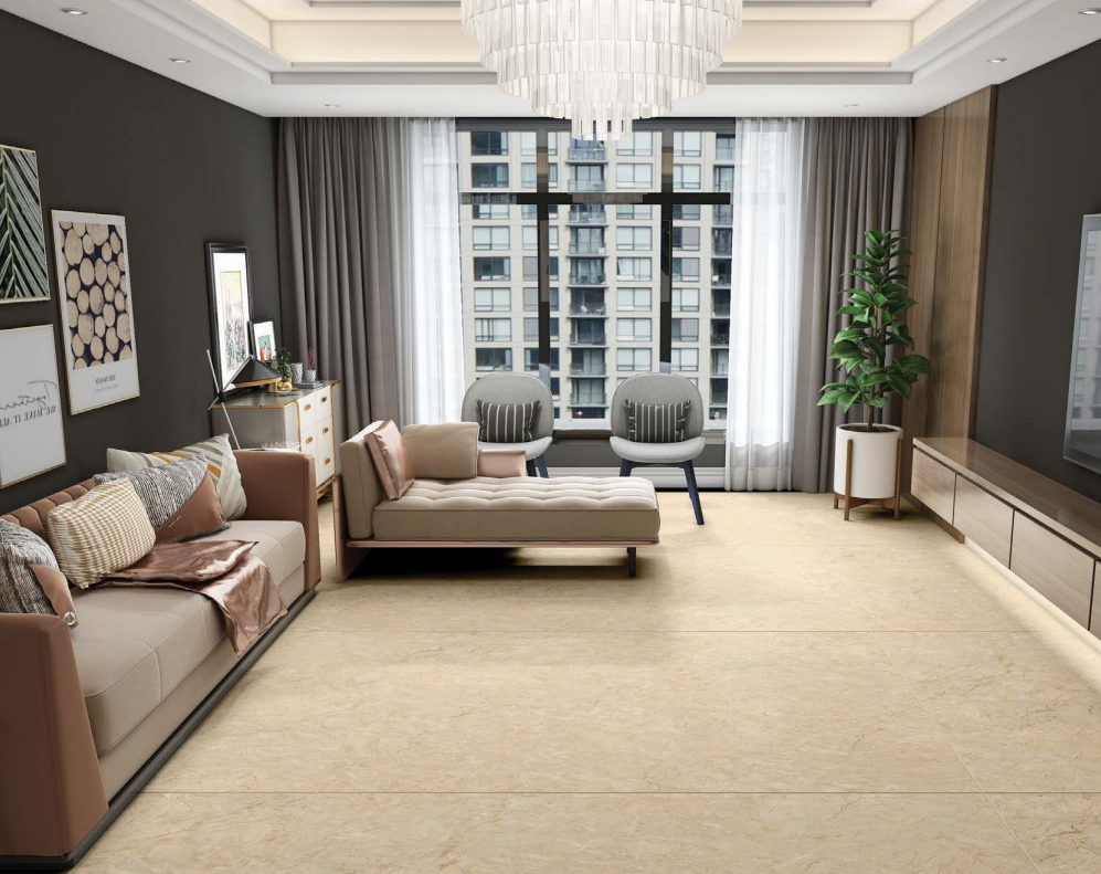 Flexible Beige Plain Look Vitrified Floor Tile | MD-544374 1800x1200 mm| Image 2