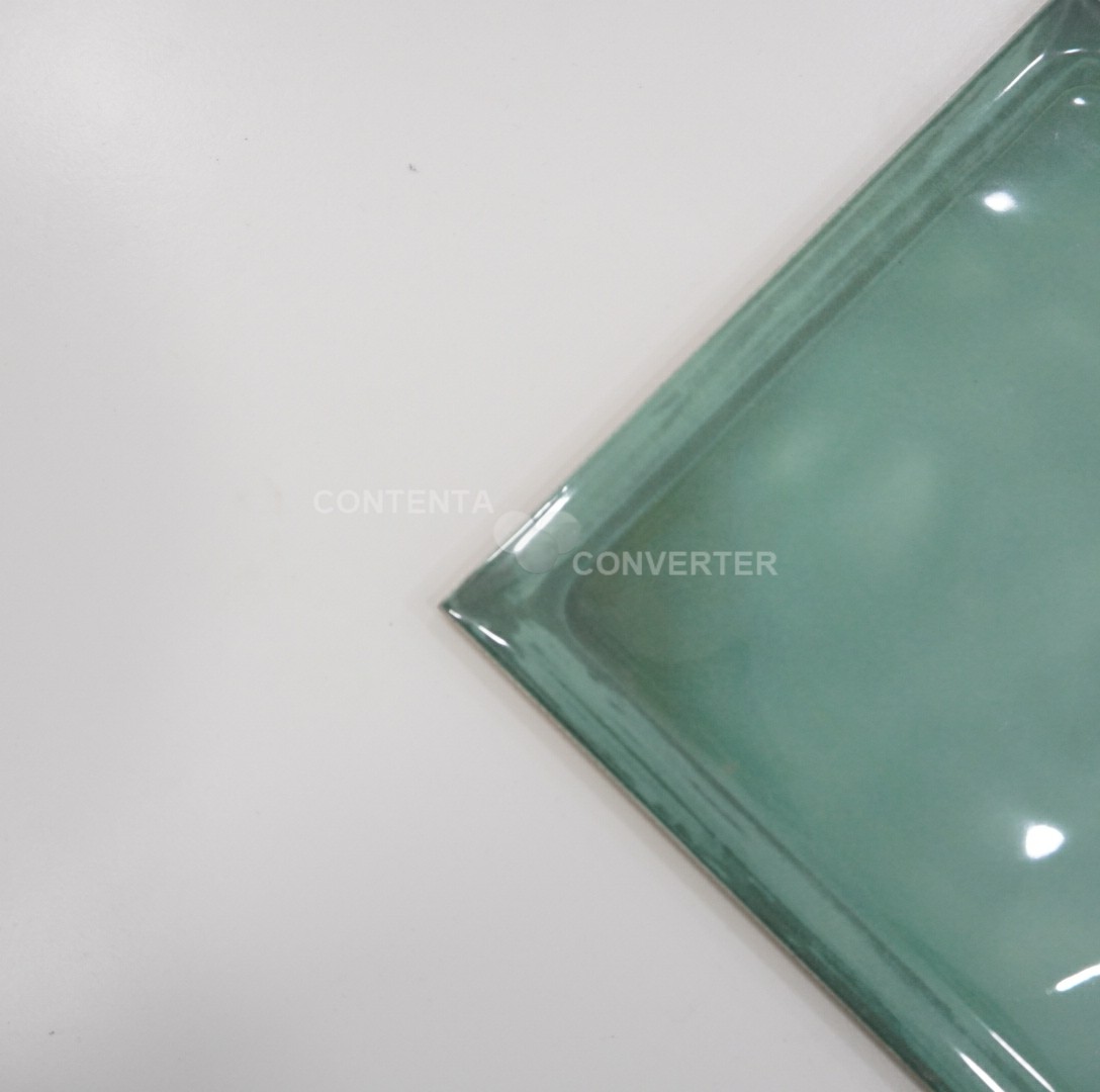 A close-up of a TL 03728 D Green 200x200 mm Glossy Finish Ceramic Wall  Subway Tile - 6 mm  with a Glossy finish available at Material Depot in Bangalore