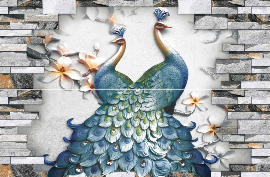 TL 02440 Mild Peacock 450 x 300 mm Sugar Finish Elevation Wall Tile - 8 mm| Image 1