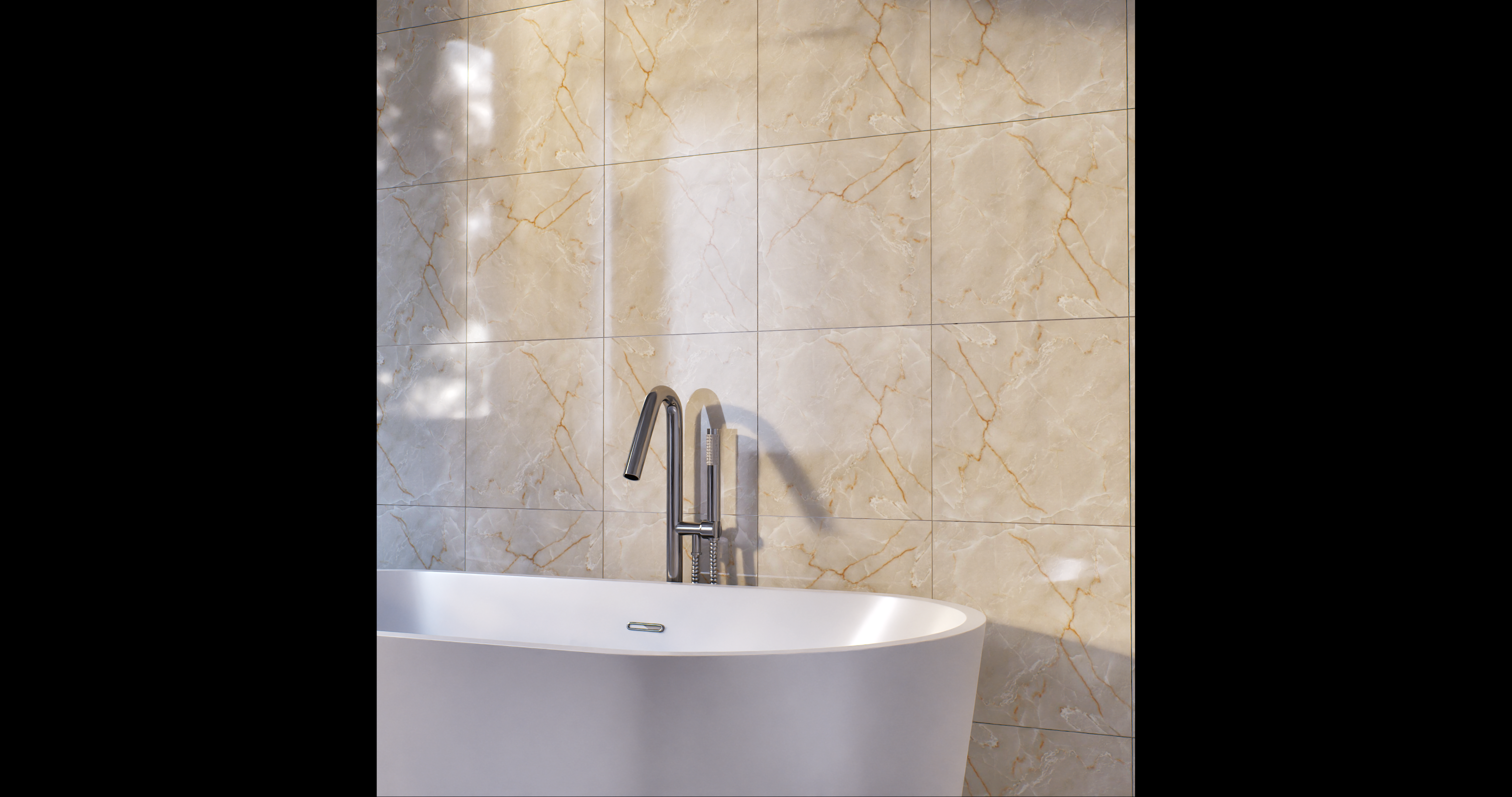 Product Application image of Cream TL 02245 Marble look Tile in Bathroom