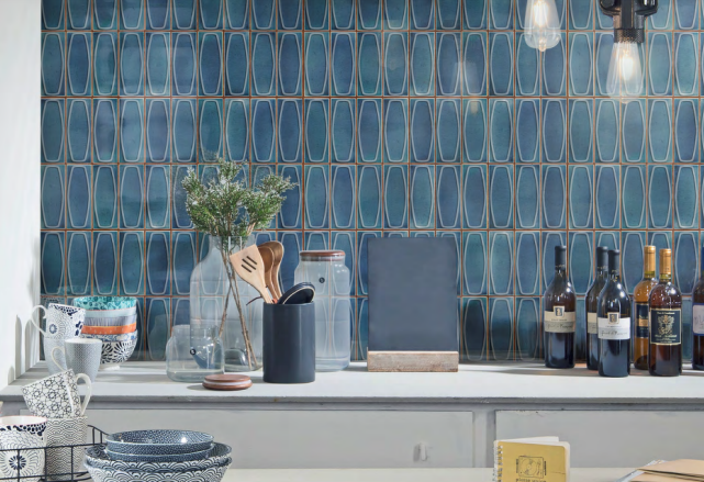 Faux Subway Wall Tile TL 05379 F Miraq Chester Deep Blue 2 ft x 1 ft Ceramic Matte Finish - 8 mm | Suitable For Kitchen, Bathroom Walls and Backsplashes | Image 2