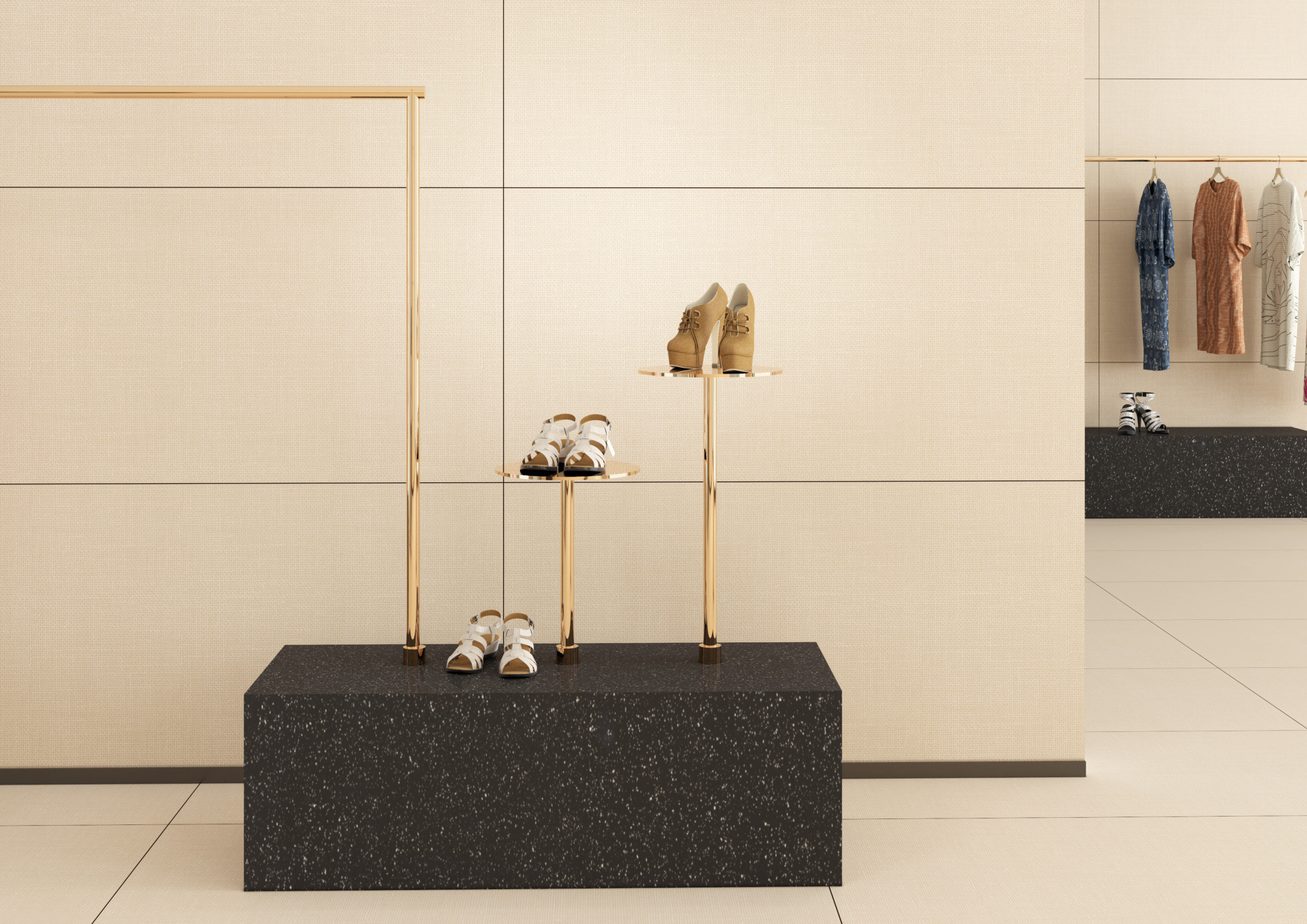 Modern Retail Display with Elegant Tiles | Material Depot