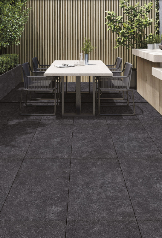 TL 02319 Grey Nero 2 ft x 2 ft Random Face Rustic Matte Finish Vitrified Full Body Floor Tile - 15 mm | Image 3