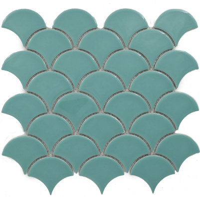 Subway Mosaic Wall Tile TL 05280 F Fishscale Fern Lilac 292 x 292 mm (Chip Size - 69.91x79.5 mm) Ceramic Glossy Finish - 8 mm | Suitable for Bathroom,Kitchen,Swimming Pool,Accent / Feature Walls | Image 1