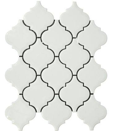 Subway Mosaic Wall Tile TL 05285 E Lantern White Motif 340 x 340 mm (Chip Size - 93.3x111.3 mm) Ceramic Glossy Finish - 8 mm | Suitable for Bathroom,Kitchen,Swimming Pool,Accent / Feature Walls | Image 1