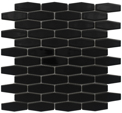 Subway Mosaic Wall Tile TL 05279 C Diamond Hex Obsidian Jewel 307.5 x 307.5 mm (Chip Size - 29x75 mm) Ceramic Glossy Finish - 8 mm | Suitable for Bathroom,Kitchen,Swimming Pool,Accent / Feature Walls | Image 1