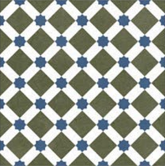 Moroccan Floor & Wall Tile TL 05047 Morissa Olive Star Mosaic 1 ft x 1 ft Ceramic Matte Finish - 7.5 mm | Suitable for Living Room, Bedroom, Bathroom, Kitchen & Balcony | Image 1