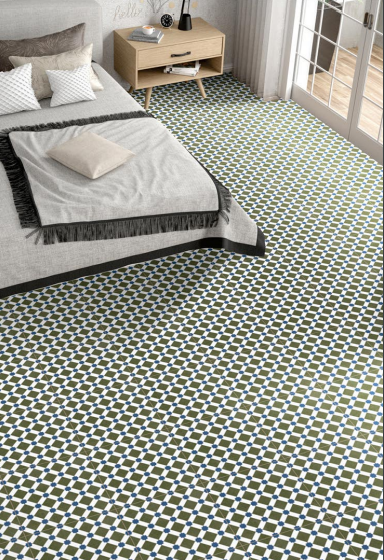 Moroccan Floor & Wall Tile TL 05047 Morissa Olive Star Mosaic 1 ft x 1 ft Ceramic Matte Finish - 7.5 mm | Suitable for Living Room, Bedroom, Bathroom, Kitchen & Balcony | Image 2