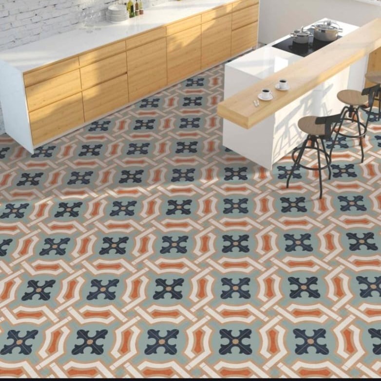 Moroccan Floor & Wall Tile TL 05079 Morissa Sahara Labyrinth 1 ft x 1 ft Ceramic Matte Finish - 7.5 mm | Suitable for Living Room, Bedroom, Bathroom, Kitchen & Balcony | Image 1