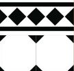 Moroccan Floor & Wall Tile TL 05052 C Morissa Pentagon Monochrome Border 1 ft x 1 ft Ceramic Matte Finish - 7.5 mm | Suitable for Living Room, Bedroom, Bathroom, Kitchen & Balcony | Image 1