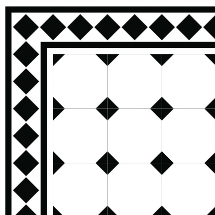 Moroccan Floor & Wall Tile TL 05052 C Morissa Pentagon Monochrome Border 1 ft x 1 ft Ceramic Matte Finish - 7.5 mm | Suitable for Living Room, Bedroom, Bathroom, Kitchen & Balcony | Image 2