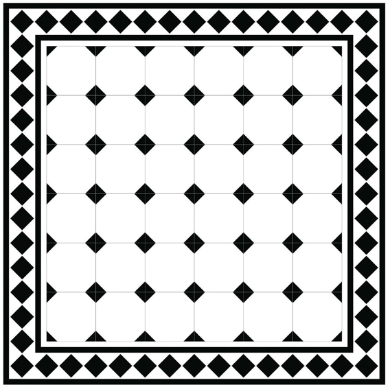 Moroccan Floor & Wall Tile TL 05052 C Morissa Pentagon Monochrome Border 1 ft x 1 ft Ceramic Matte Finish - 7.5 mm | Suitable for Living Room, Bedroom, Bathroom, Kitchen & Balcony | Image 3