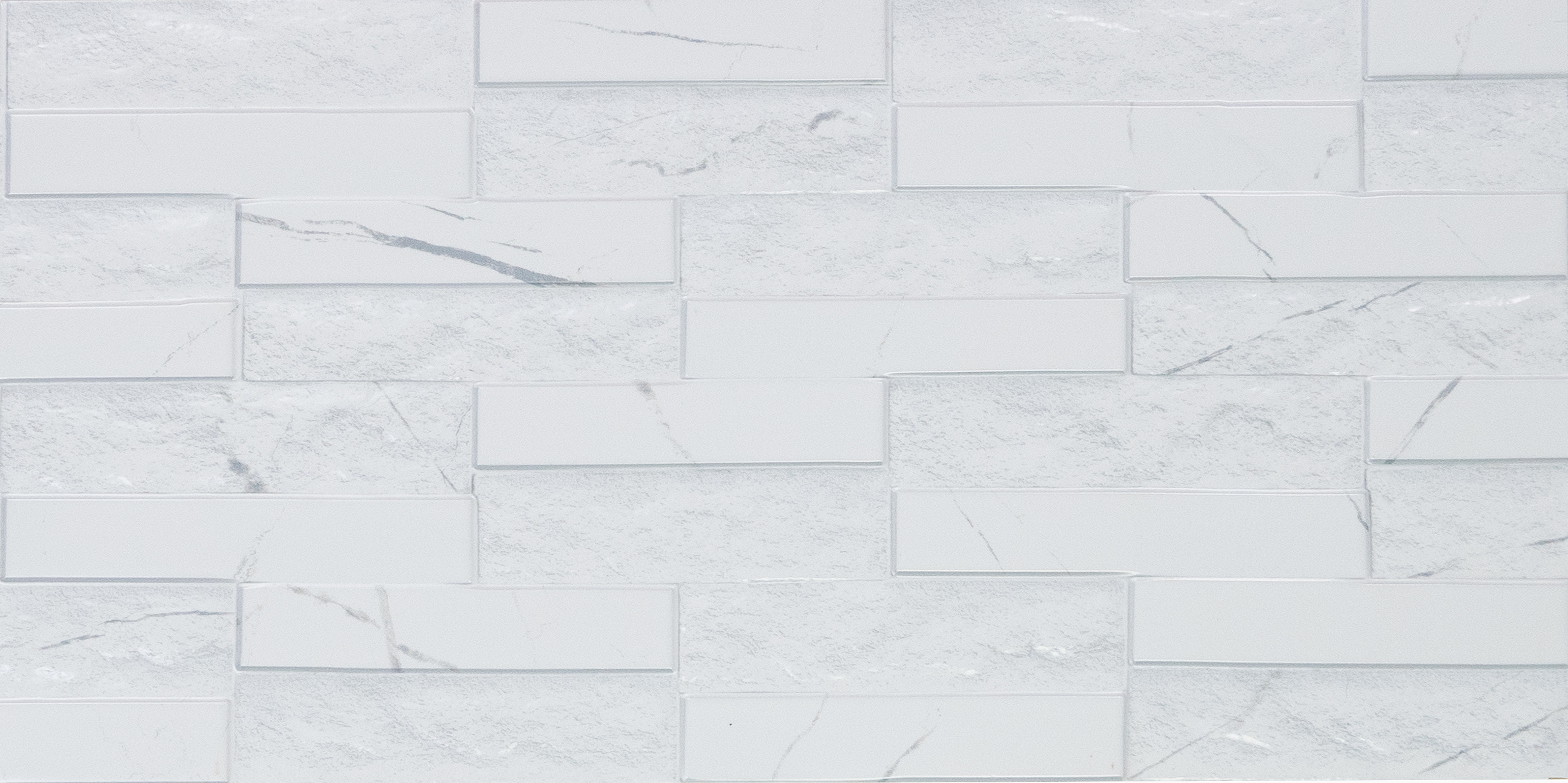 Faux Subway Wall Tile TL 05380 B Miraq Marquina White 2 ft x 1 ft Ceramic Matte Finish - 8 mm | Suitable For Kitchen, Bathroom Walls and Backsplashes | Image 1