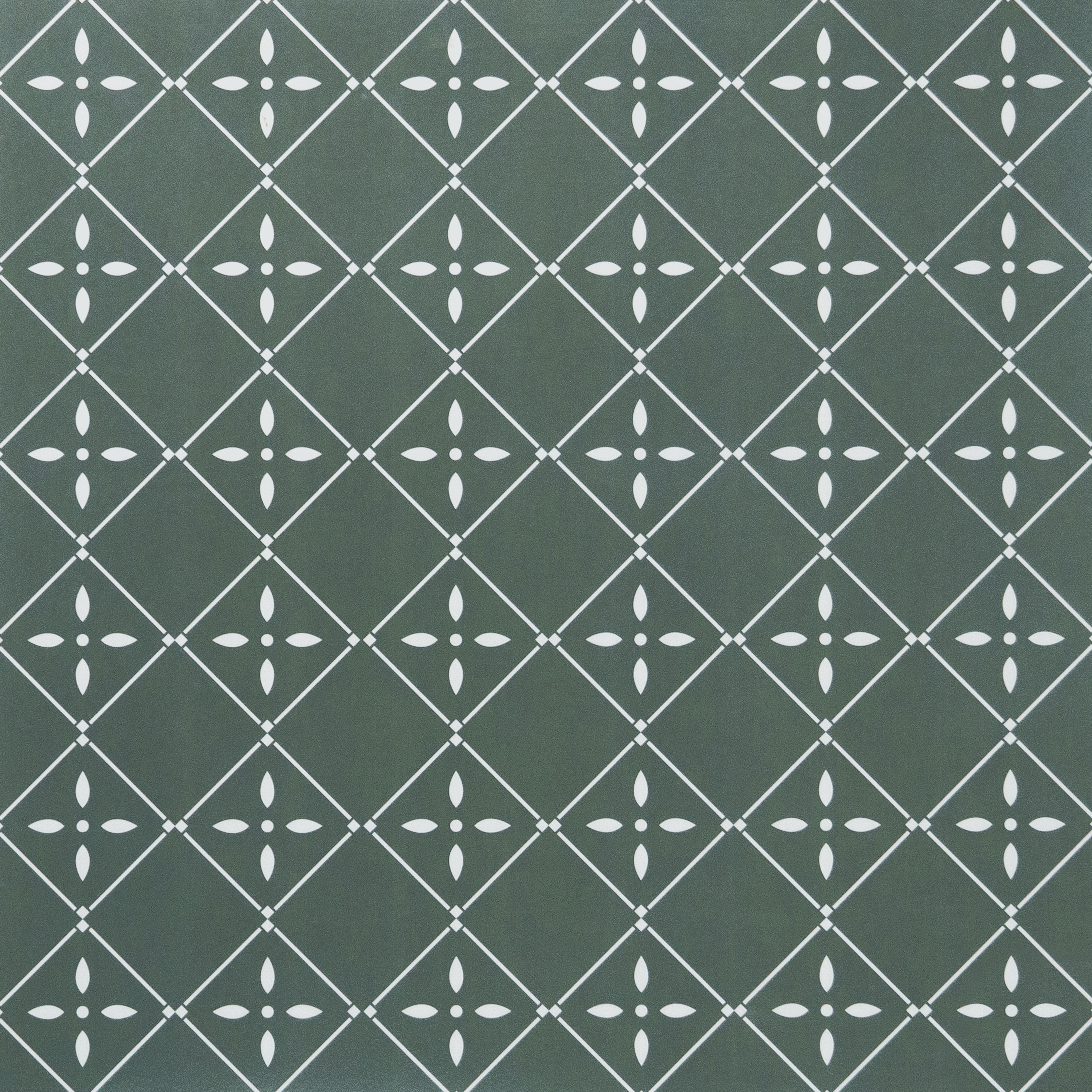 TL 03342 Fontana Green 600 x 600 mm Carving Matte Finish GVT Moroccan Tile - 9 mm | Image 1