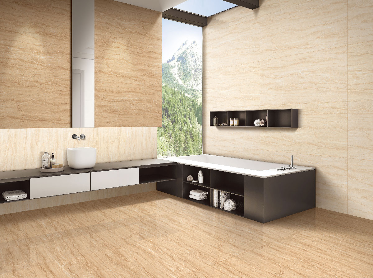 TL 00827 Limestone Dark 1200x600 mm Glossy Finish Vitrified Wall & Floor Tile - 9 mm | Image 2