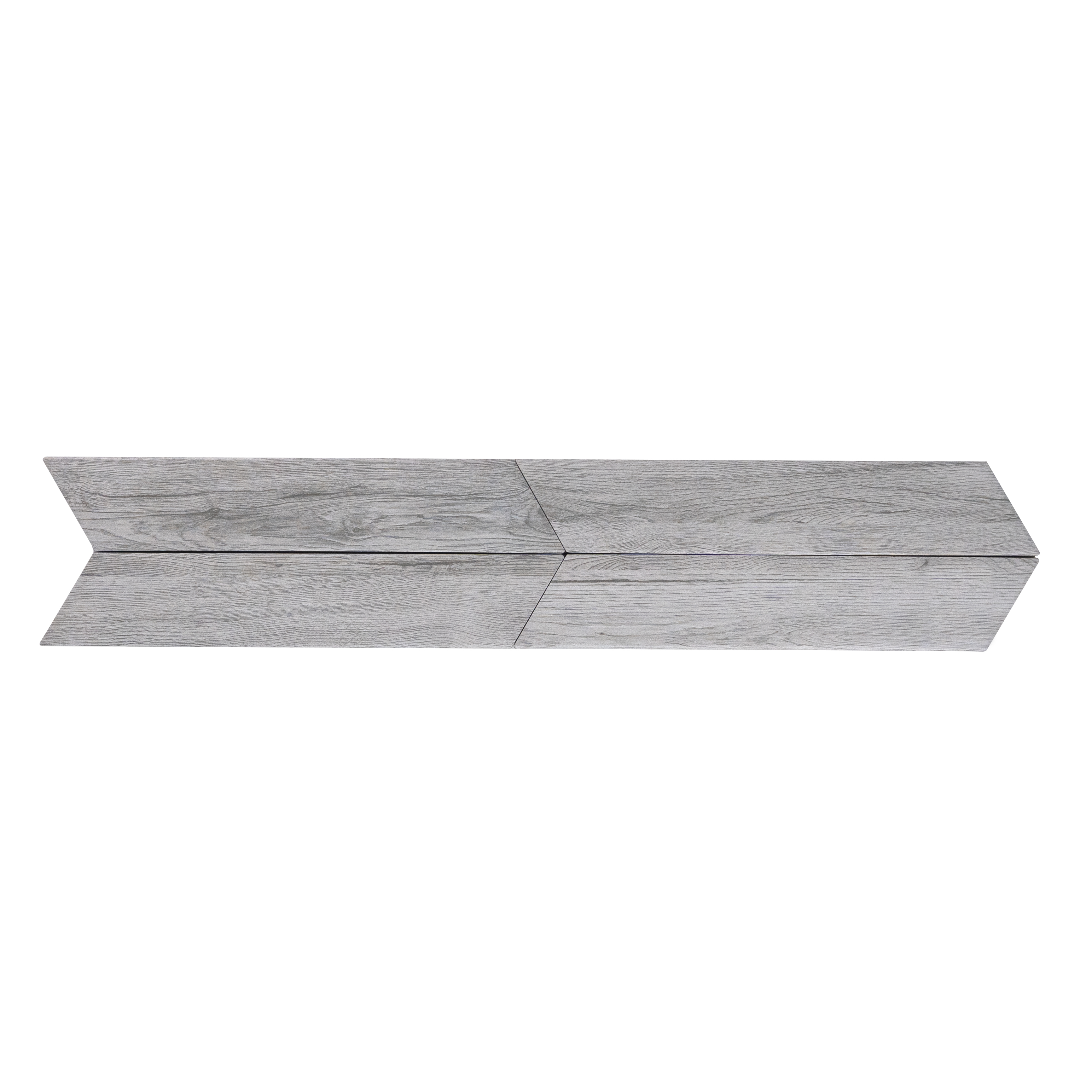 Subway Wall & Floor Tile TL 05233 O Edge Craft Glitch Grigio Chevron Edge 18 x 3 inch (450x80 mm) Vitrified Matte Finish - 8 mm | Random Design | Suitable for Living Room, Accent / Feature Walls, Bathroom, Kitchen Wall & Backsplashes | Image 2